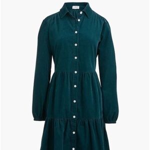 Corduroy collared mini shirtdress